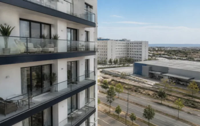 Edificio residencial de alquiler flexible en una ciudad española, ejemplo de financiación de flex living y build to rent